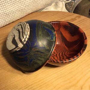 Vintage Lance Henriksen Studio Art Pottery 2-Piece Set - Signed LH 2000